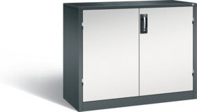 C+P Werkzeugschrank Acurado aus Stahl mit Türen und Schloss, Front Lichtgrau, Korpus Anthrazitgrau, H x B x T: 100 x 120 x 50 cm - Bild 1