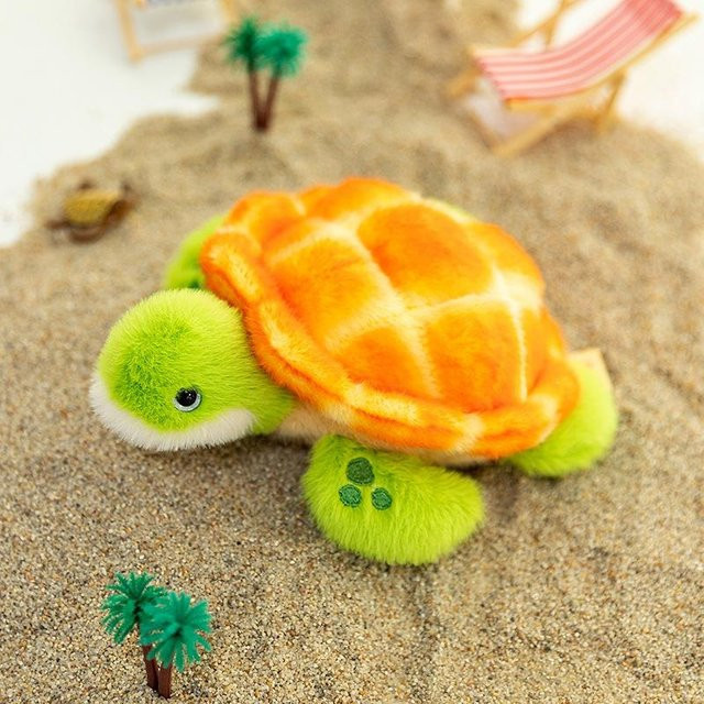 Süßer Mu Cheng Plüschschildkröte Plüschtier grün orangefarbener Panzer - Bild 1