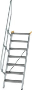 Günzburger MUNK Aluminium-Treppe mit 7 Stufen in Silber, 60 Grad Neigungswinkel - Bild 1