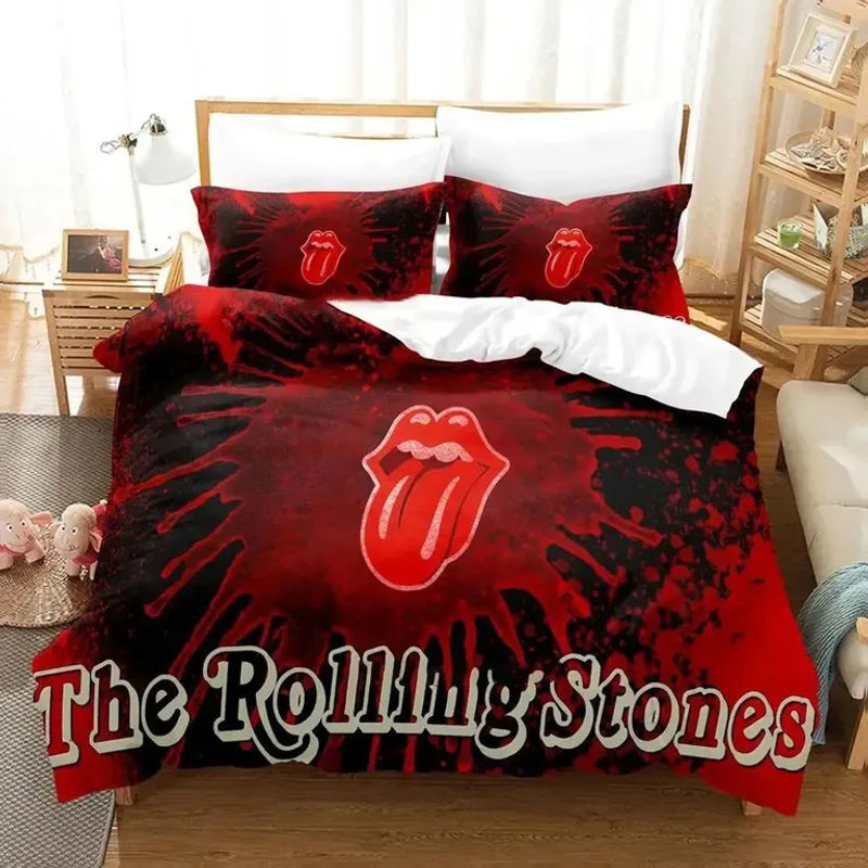 Rolling Stones Logo Bettwäsche-Set von Lodestar in Rot, 3-teilig aus Mikrofaser mit Bettbezug und Kissenbezug, B/H: 210 x 210 cm - Bild 2
