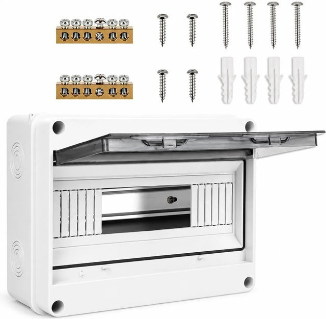 Kaiser Electronics Verteilerkasten Aufputz Modell 1, 12-fach, IP65, Weiß und Transparent, Kunststoff - Bild 1