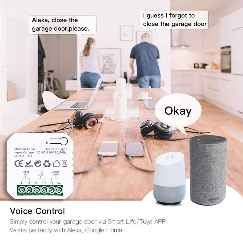 MatSee Plus ZigBee Garagentoröffner mit Trockenkontakt in Weiß, Smart Life App Fernbedienung, kompatibel mit Tuya Alexa und Google Home (Zigbee2MQTT Gateway erforderlich) - Bild 3