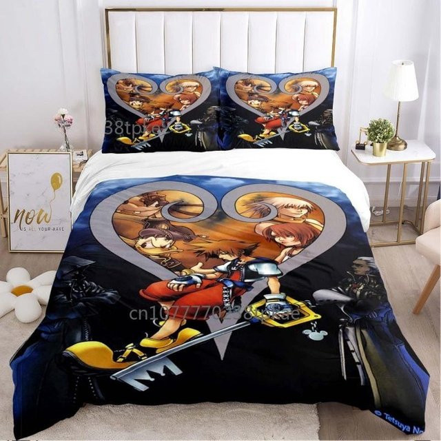 JMG Household Supplies Bettwäsche Set Kingdom Hearts mit 3D-Druck, Motiv Anime Spiel, Mehrfarbig, B/H: 135 x 200 cm - Bild 1