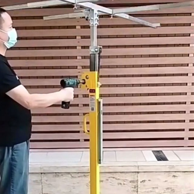 3M Tragbarer rotierender Hubtisch 3-in-1 Gipskarton-Lift in Gelb mit 4,5 m Hubhöhe - Bild 1