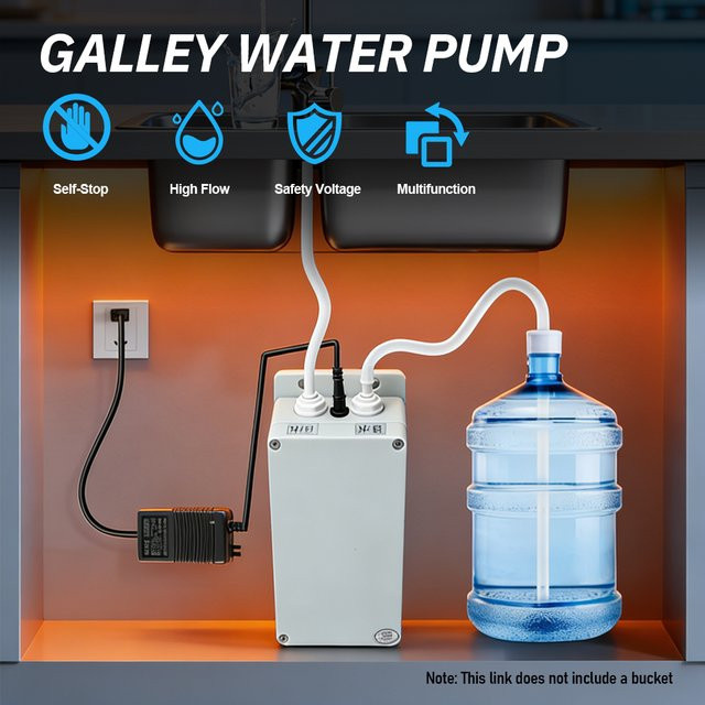 Automatische 12V elektrische Wassersaugpumpe in Weiß mit 1,5 L/min Förderleistung für Wohnwagen, Wohnmobil und Boot - Bild 1