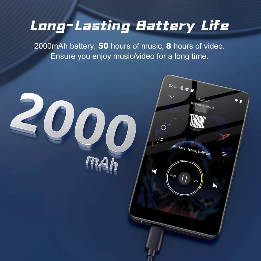 Diofox MP4-Player mit 4-Zoll-Touchscreen, 32GB Speicher, Bluetooth und WiFi in Schwarz - Bild 4