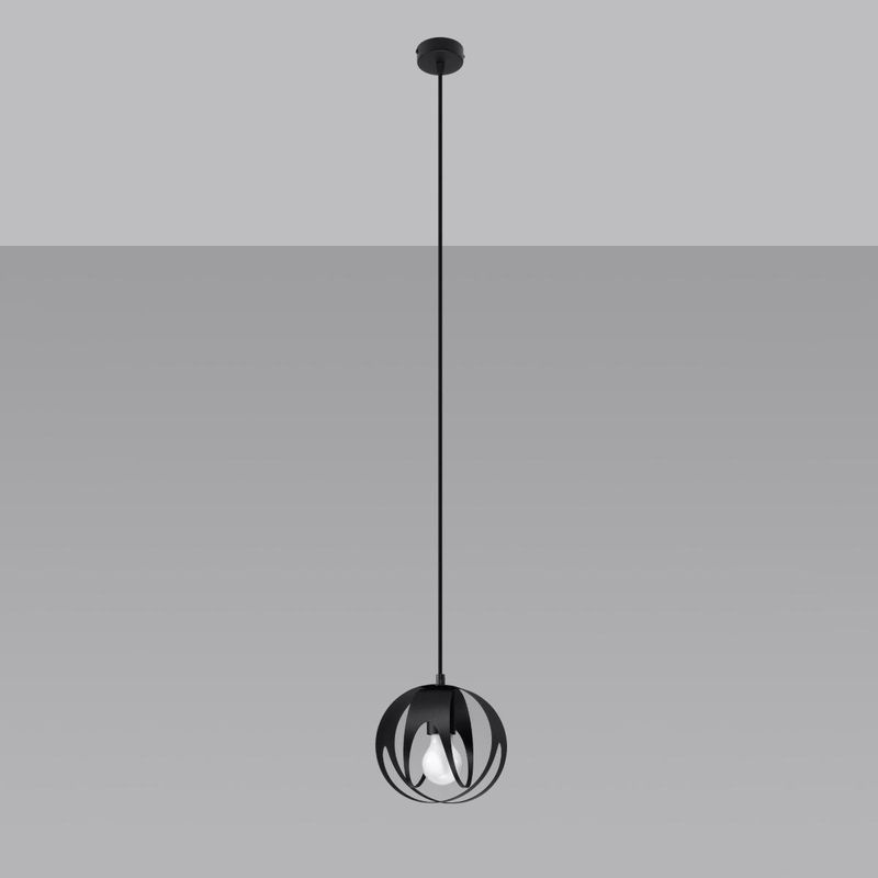 Sollux Pendelleuchte Tulos Schwarz Modern E27 aus Metall - Bild 2