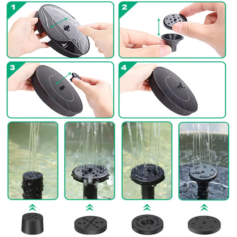 Solarbetriebener Mini Wasserfall Brunnen für Pool, Teich und Garten als schwimmende Dekoration und Vogelbad - Bild 5