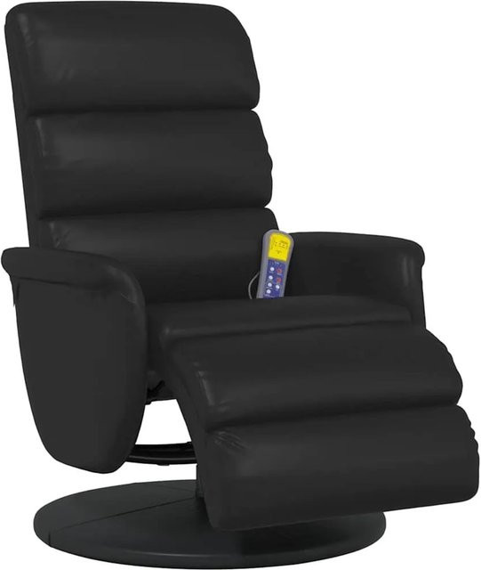 vidaXL Massagesessel Schwarz mit integriertem Fußteil aus Kunstleder und Schaumstoff - Bild 1