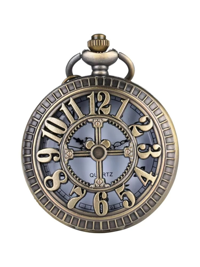 JBAILI Taschenuhr Halskette, Quarz, Messing, Bronze, Unisex - Bild 4