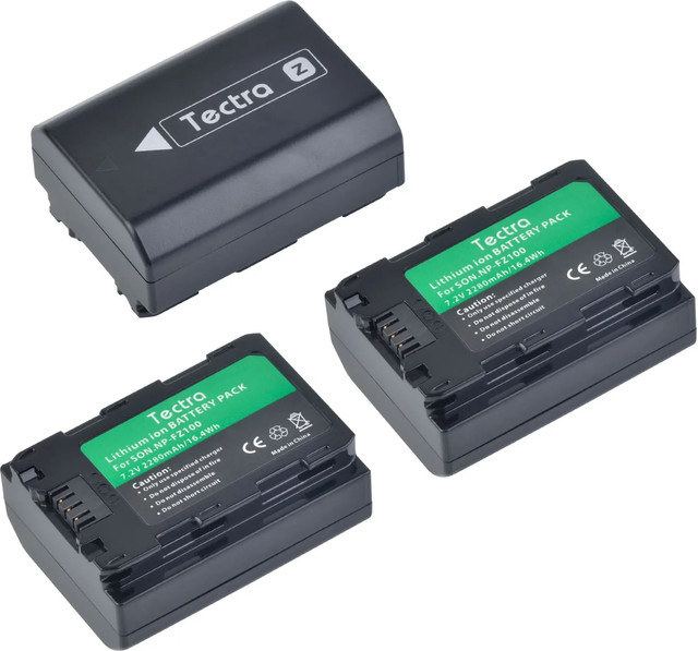 NP-FZ100 Ersatz-Li-Ionen-Akku mit 2280mAh für Sony Kameras in Schwarz - Bild 1