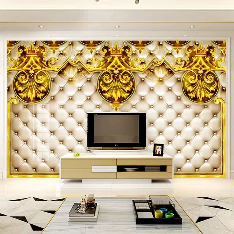 3D Wandbild Tapete von jiadou im europäischen Stil mit Blumenmuster in Multicolour für dein Wohnzimmer oder als TV-Hintergrund - Bild 2