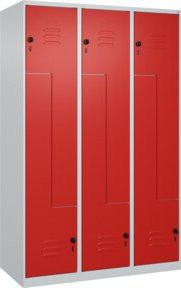 C+P Z-Spind Classic PLUS Spind mit 6 Fächern und Sicherheits-Drehriegel, Farbe Grau/Rot, B/H/T: 120 x 185 x 50 cm - Bild 1
