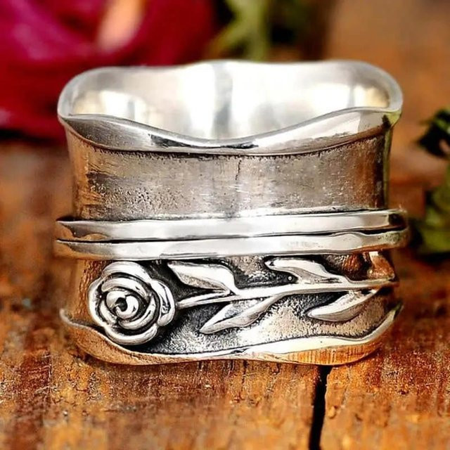 YIRAN Jewelry Rosenringe, Messing, Silber, Damen, 13 - Bild 1