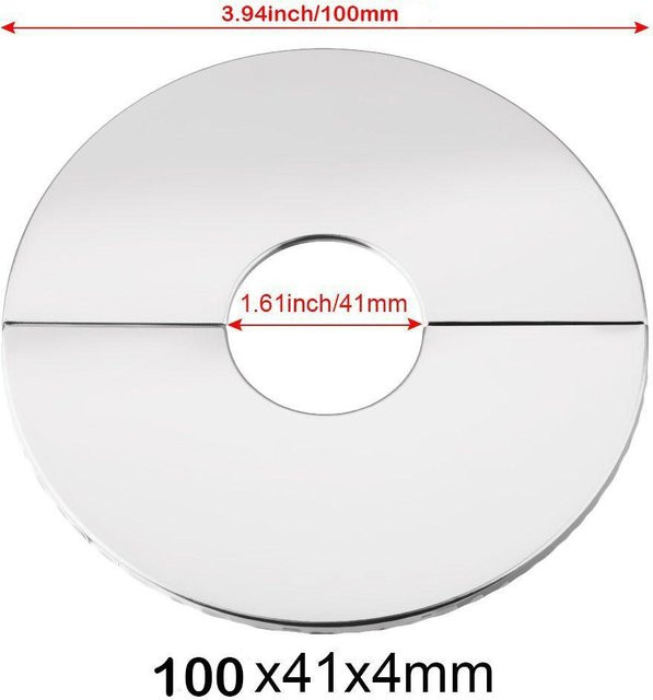 Wuhiyong Wand Abdeckung für Wasserhahn aus Edelstahl in Chrom Silber B/H/T: 10,0 x 4,1 x 0,4 cm - Bild 1