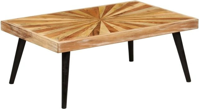 vidaXL Couchtisch aus Massivholz Mango in Braun, rustikaler Couchtisch für dein Wohnzimmer, B/T/H: 90 x 55 x 36 cm - Bild 1