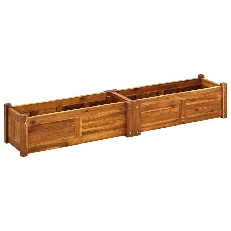 vidaXL Garten-Hochbeet aus Akazienholz in Braun, B/T/H: 150 x 30 x 25 cm - Bild 2