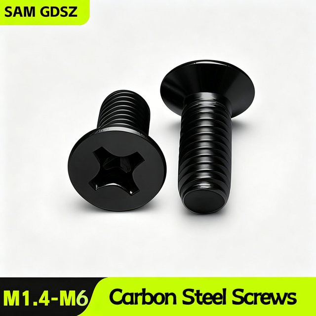 SAM GDSZ Mini Mikro Kreuzschlitz-Senkkopfschrauben aus schwarzem Kohlenstoffstahl, Blued, M1.4 bis M6 - Bild 1