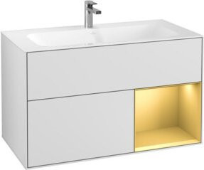 V&B Waschtischunterschrank Finion Wandbeleuchtung in Weiß Lack - Bild 1