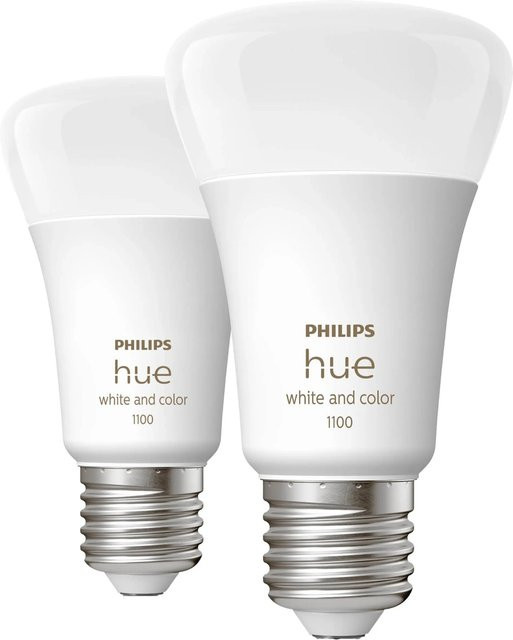 Philips Hue White & Color Ambiance LED-Leuchtmittel E27 2er-Set, 1100 Lumen - Bild 1