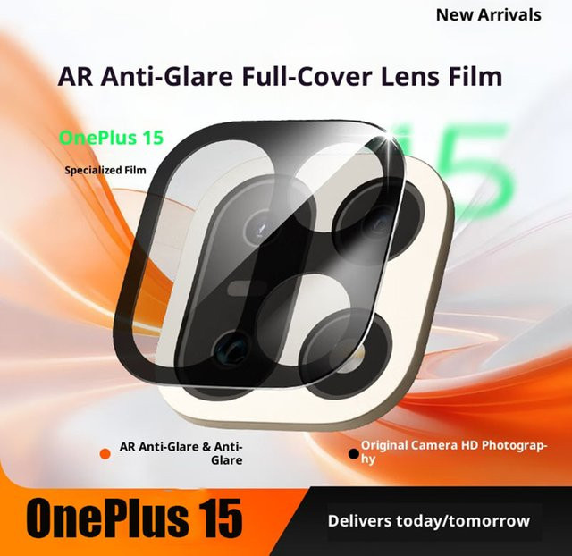 3er-Set Kamera-Objektivschutz aus gehärtetem Glas für OnePlus 15 in Schwarz - Bild 1