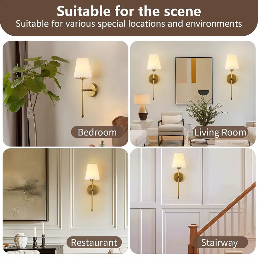 UMEXUS 2er Set Moderne LED Wandleuchten mit Fernbedienung und Dimmfunktion, Wiederaufladbar, Up-Down Beleuchtung in Gold/Messing und Weiß - Bild 4