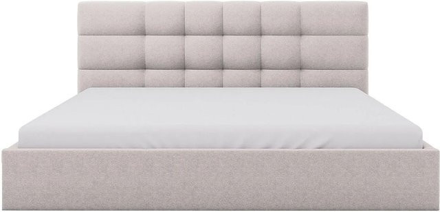 Eliava Bett mit Bettkasten von Pascal Morabito in Beige, gepolstert, B/T: 200 x 200 cm - Bild 1