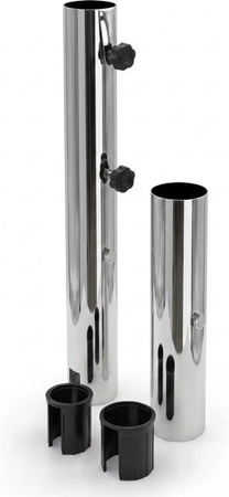 Osoltus Bodenhülse aus Edelstahl für Sonnenschirme und Wäschespinnen, Durchmesser: 63 mm, Farbe: Silber
