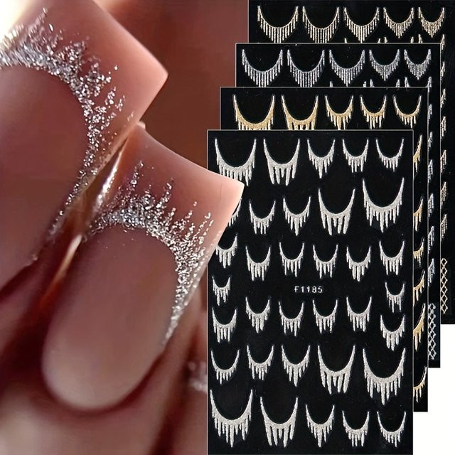 DUTRIEUX Nagelkunst-Aufkleber, Silber, Unisex - Bild 1