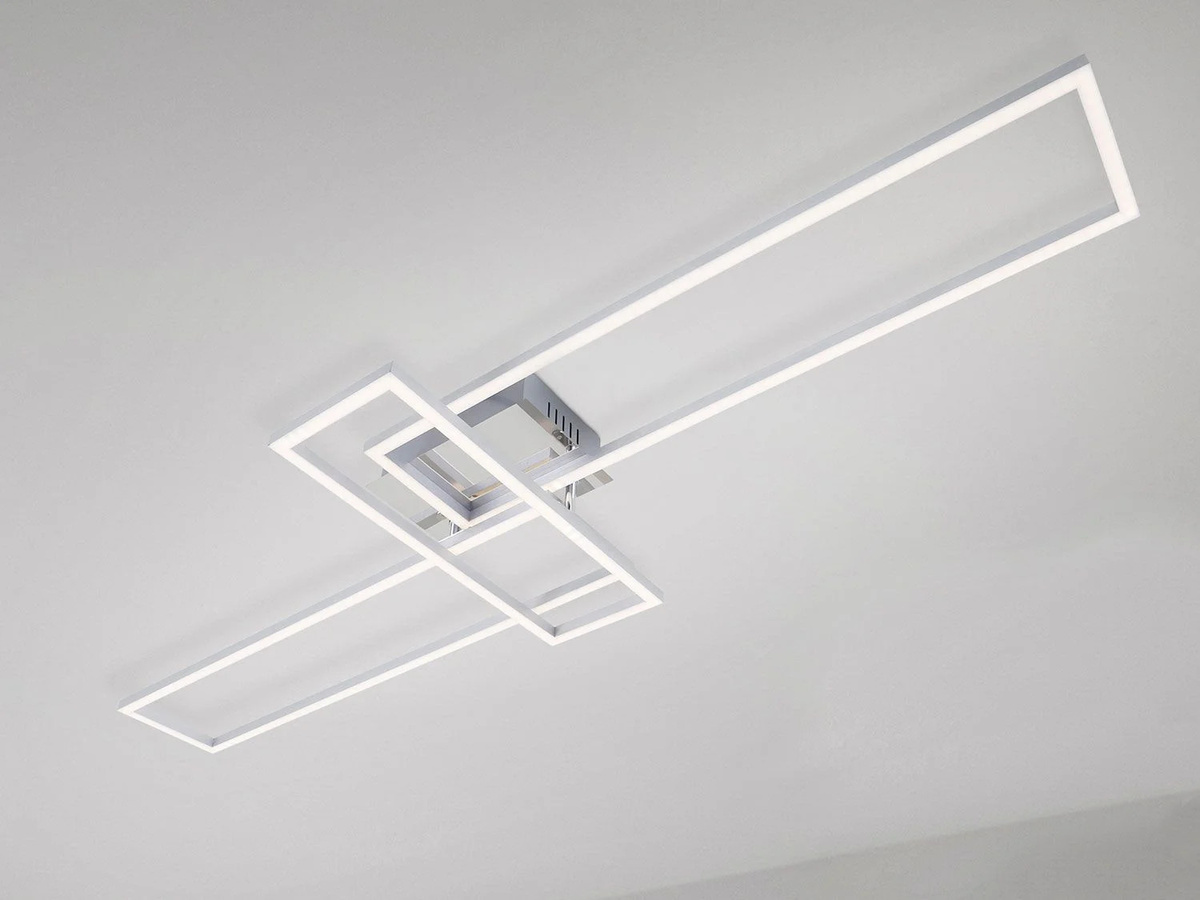 BRILONER CCT LED Design Deckenleuchte in Chrom, dimmbar mit regulierbarer Lichttemperatur und Helligkeit, rechteckig - Bild 4