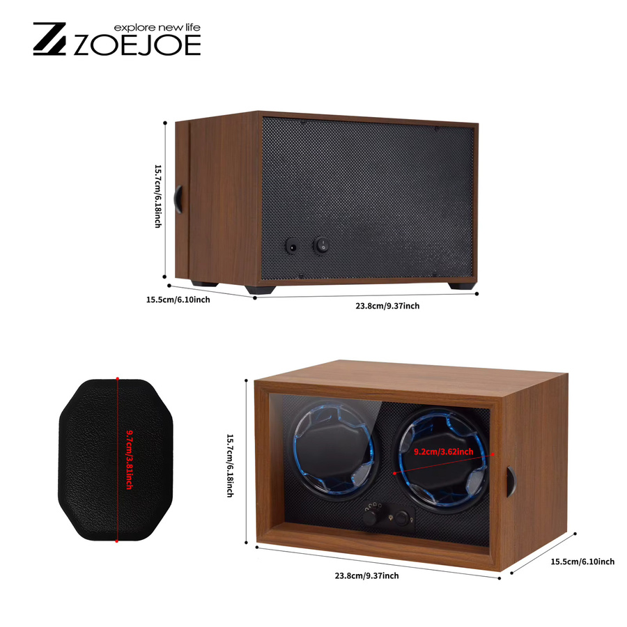 ZOEJOE Uhrenbeweger, USB-Stromversorgung, automatische Uhrenaufbewahrungsbox - Bild 2