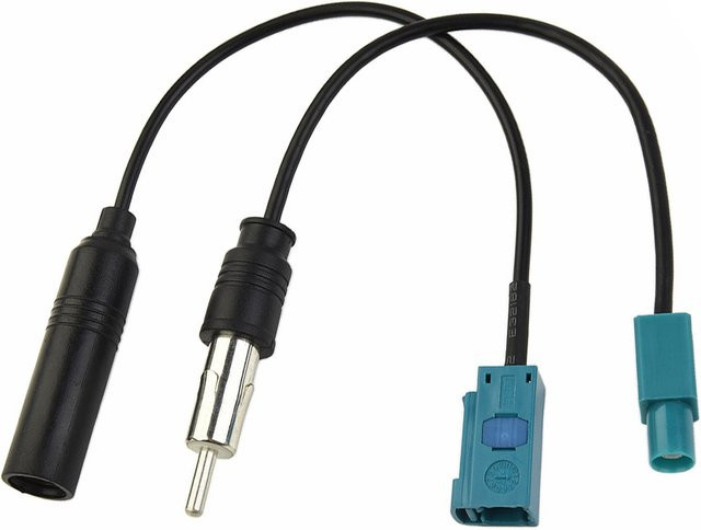 Tupfen FM/AM Auto Stereo Antennen-Splitter und Signalverstärker mit Adapterkabel in Schwarz - Bild 1
