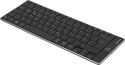 Renkforce RF-DS-SLIMBT Bluetooth Tastatur QWERTZ Deutsch Schwarz Wiederaufladbar - Bild 1