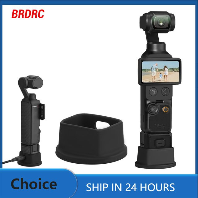 BRDRC Silikon-Basis für DJI Osmo Pocket 3 und 4, Rutschfeste Desktop-Fixierung und Kamerahalterung in Schwarz - Bild 1