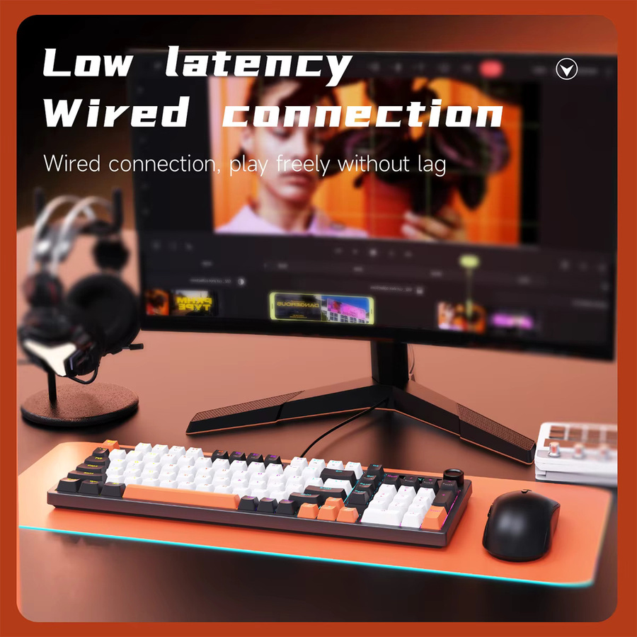 Ajazz NK98 Kabelgebundene Mechanische Gaming-Tastatur mit 98-Tasten-Layout und Hot-Swap-Funktion in Multicolour - Bild 6