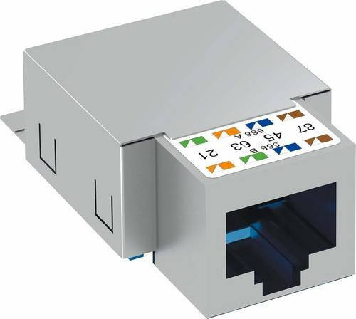 OBO Bettermann Anschlussmodul ASM-C6 G Ethernet LAN Kat.6 geschirmt in Grau/Silber - Bild 1