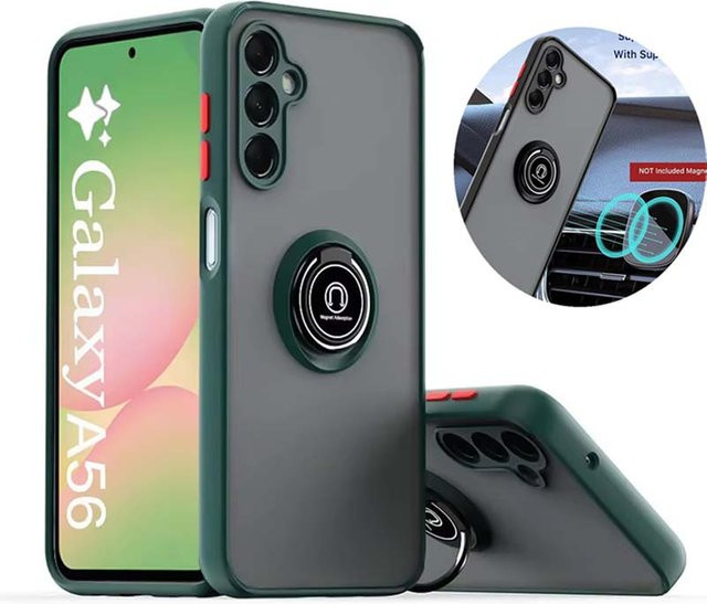 Samsung Handyhülle mit Ring-Ständer und Stoßschutz in Rot für A56 A55 A35 A14 A15 A25 A05S A24 A34 A04S A13 A33 A52S A32 A54 A53 A73 A31 A23 - Bild 1