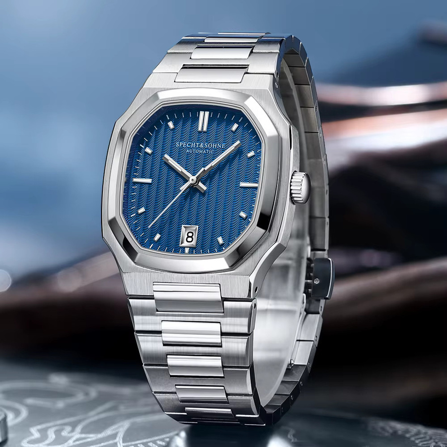 Specht&Sohne Armbanduhr, Automatik, Edelstahl, Blau, 37 mm, Herren - Bild 4