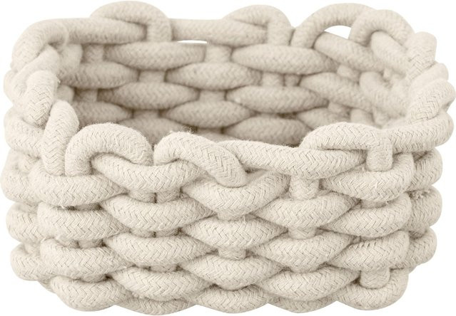 WENKO Badkorb Melara S aus Cotton Rope in Beige und Braun, B/T/H: 16,5 x 7,5 x 16,5 cm - Bild 1