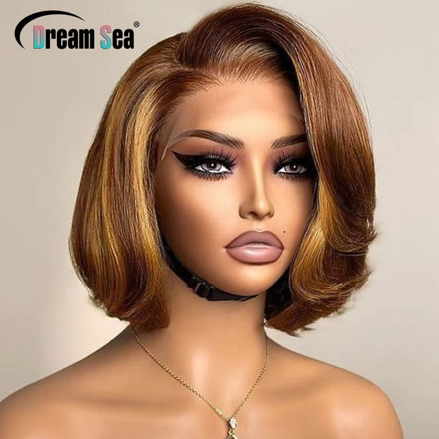 Cindi Leive Blonde Highlight Bob-Echthaar-Perücke, Damen - Bild 1