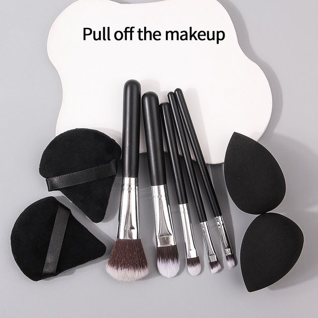 KOSSHOW Make-up-Pinsel-Set, 9-teilig, mit Puderschwamm und Puderquaste - Bild 1
