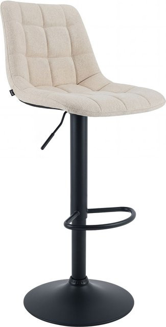 CLP Barhocker Mapun höhenverstellbar, gepolsterter Barstuhl 360 Grad drehbar mit Metallgestell in Beige und Mango - Bild 1