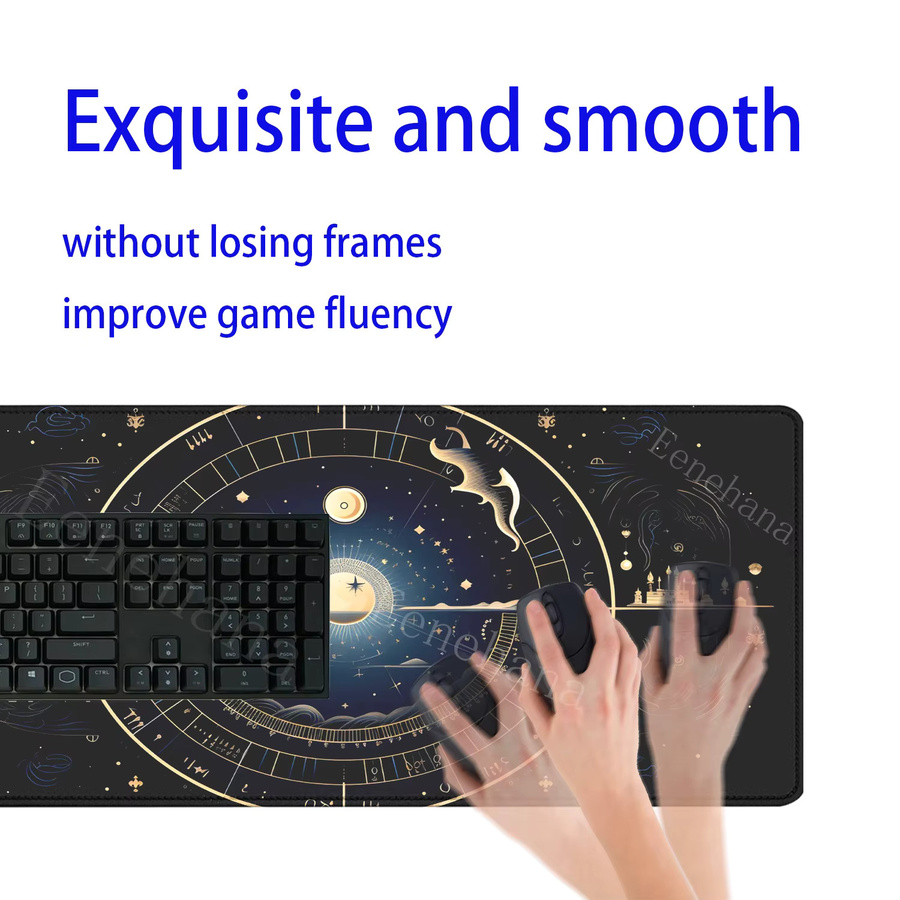 Eenehana XXL Mauspad Nachtansicht Moon Star Schreibtischunterlage für PC und Gamer - Bild 3