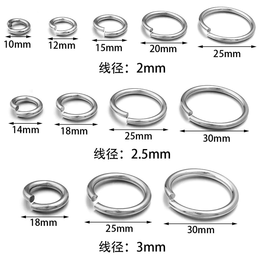 louleur Binderinge Edelstahl, Runde Split Ring Anschlüsse, Unisex - Bild 2