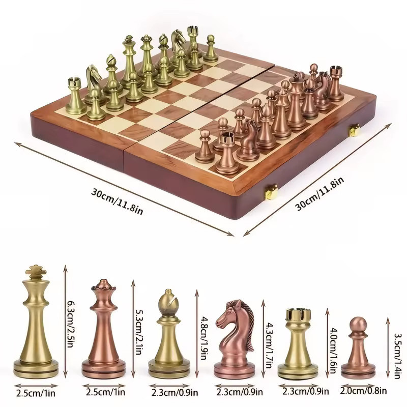 Yernea Schachspiel, Antik Bronze, Strategiespiel - Bild 2
