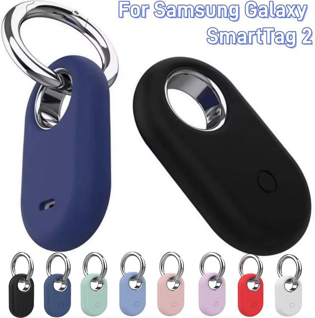 Samsung Silikon-Schutzhülle für Galaxy SmartTag 2 mit Schlüsselanhänger in Schwarz - Bild 1