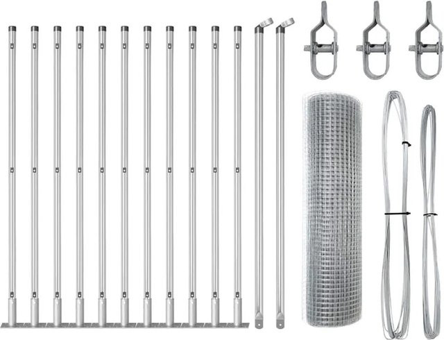 vidaXL Maschendrahtzaun aus Stahl in Silber, Höhe: 0,5 m, Breite: 25 m, Maschenweite: 12 x 12 mm - Bild 1