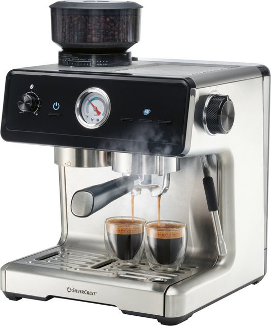 SILVERCREST Premium-Espressomaschine SEMST 1500 A1 in Schwarz und Silber - Bild 1