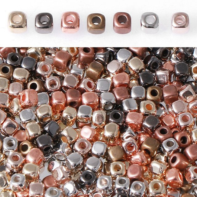CCB Eckperlen, quadratisch und rund, 3 mm, gemischte Farben, Unisex - Bild 1
