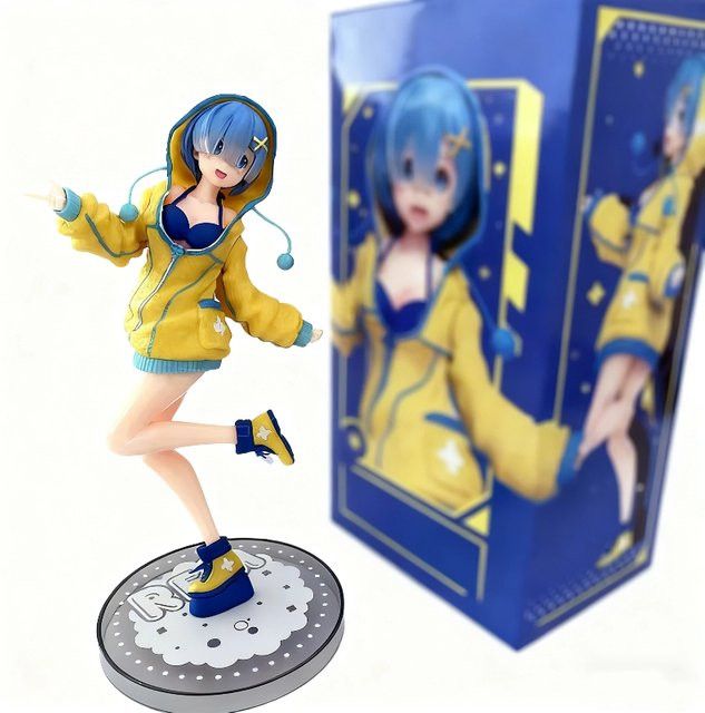 Bandai Re:Zero Rem Hoodie Anime-Figur in Pink, PVC Statue, Höhe: 22 cm - Bild 1